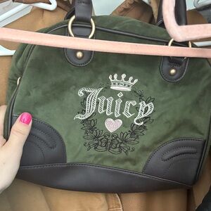 Juicy Couture Olive and Dark Brown Satchel